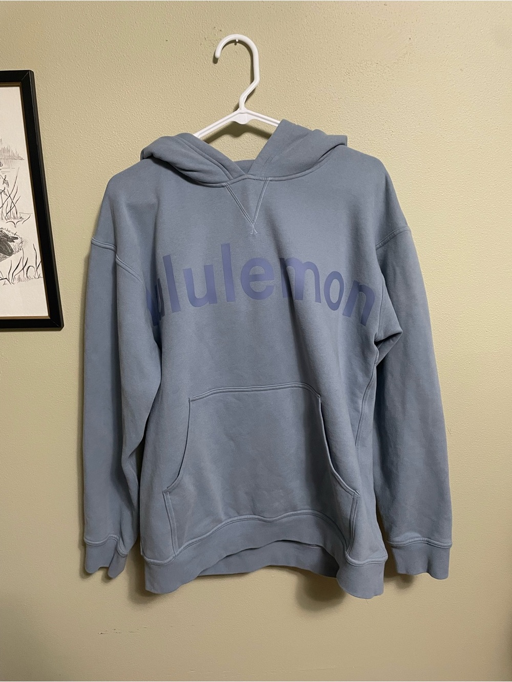 lululemon athletica Crewneck Hoodie in Dusty Blue with Navy Logo